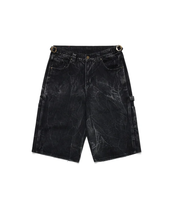 Buy Shinzo Brand Sagyōgi Black Washed Phat Cut Denim Shorts